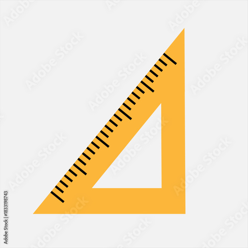  Geometry Triangle Ruler and Set Square Vector Illustration for School Supplies, Math Tools, Geometry Equipment, Classroom Material, Editable Flat Icon Design for Education and Learning Resource
