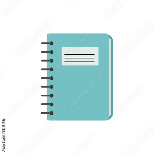 Notebook vector editable icon for school supplies writing tools study material office stationery education resources spiral notebook illustration for classroom essentials, academic flat design