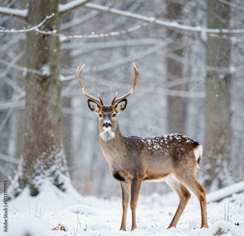 Rotwild im Winterwald 5