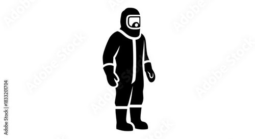Protective Suit Icon Safety Gear for Hazardous Environments.