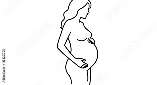 Pregnant Woman Silhouette A Symbol of New Life and Motherhood.
