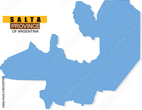 Salta Province map of Argentina in state colors