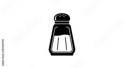Salt Shaker Icon Simple Black and White Illustration.