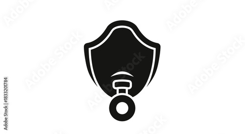 Shield with Keyhole Security and Protection Symbol Illustration.