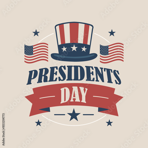 Presidents Day. Happy Presidents day US flag design. Poster, Banner illustration.