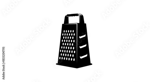 Black and White Grater Illustration for Culinary Use.