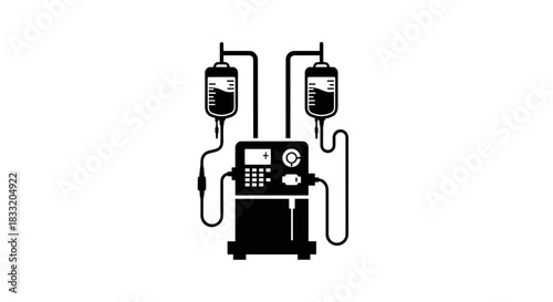 Hemodialysis Machine Illustration Medical Treatment and Healthcare Concept.