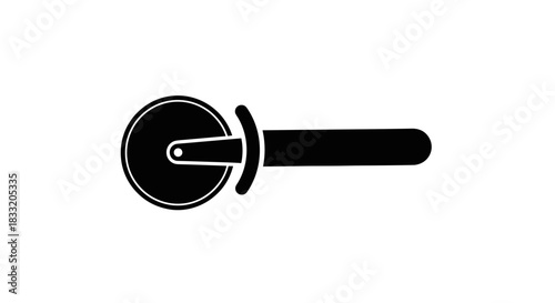 Sleek Pizza Cutter Icon Precision and Culinary Tool.