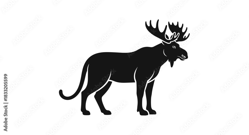 Obraz premium Majestic Moose Silhouette A Symbol of Wilderness and Strength.