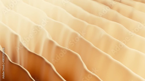 Abstract beige wavy lines flowing in a smooth 3D animation background loop