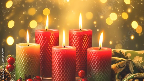 christmas decoration with candles and decorations