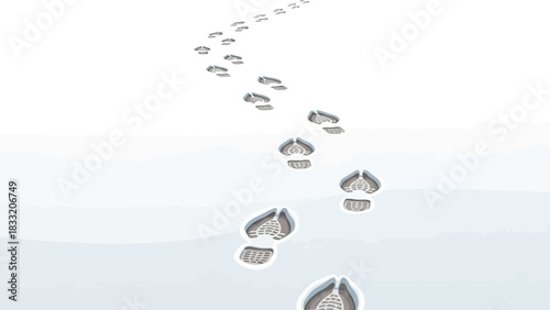 Follow the snowy footprints trail, winter adventure awaits! Experience the thrill of the outdoors with this minimalist, cool and fresh graphic element.