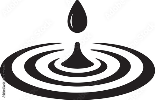 silhouette vector of ripple water drop illustration