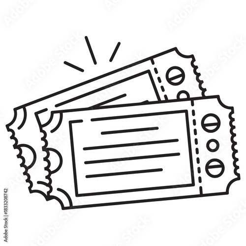 Minimalist line art admission tickets event entry pass vector