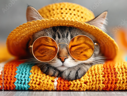 Cat during summer holidays