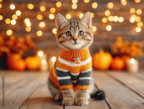 Cat in Halloween costume
