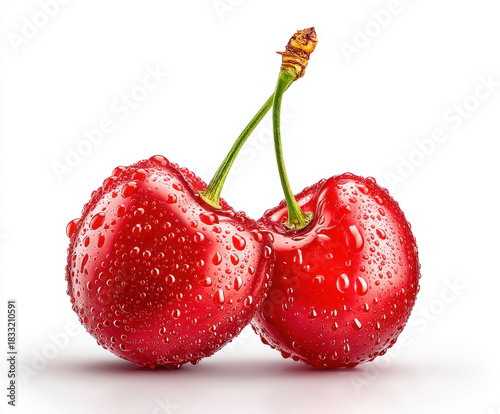 Cherry fruit isolated on white