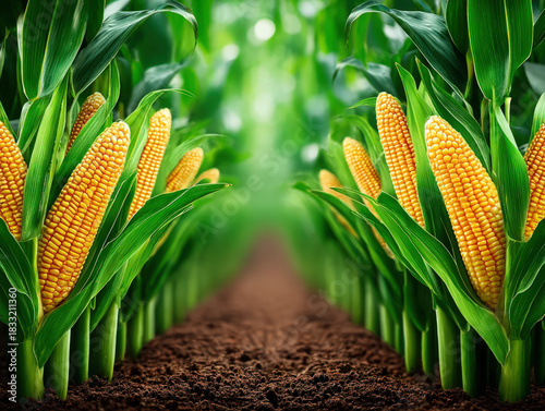 Corn farm field