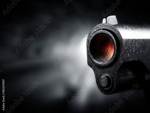 Extreme close-up of a gun b...