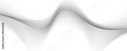 Abstract halftone wave dotted background. Futuristic twisted grunge pattern, dot, circles. Vector modern optical pop art texture for posters, business cards, cover,ilustration