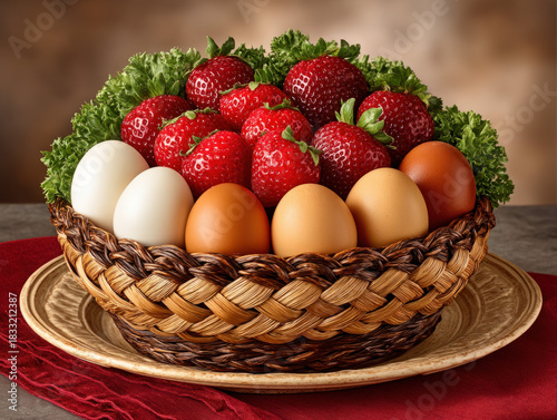 Farm fresh eggs basket