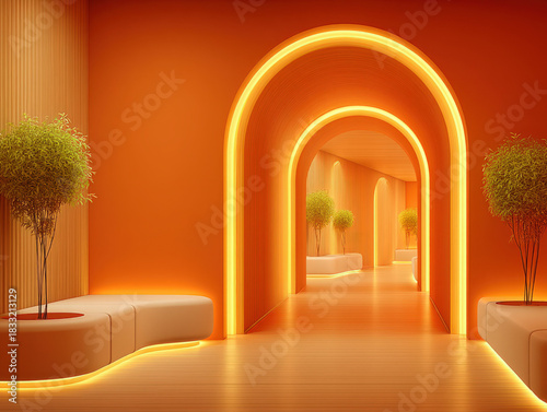 Futuristic home interior de...
