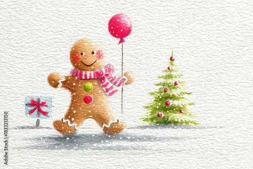 gingerbread man with a smil...