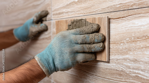 Hands in gloves carefully p...