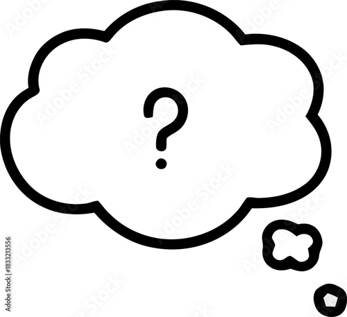 Question mark in a thinking cloud bubble great for brainstorming and ideas generation concept representation vector