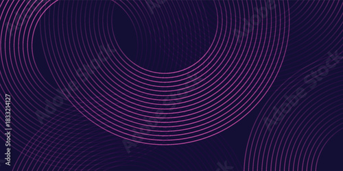 Futuristic abstract background. Glowing circle lines design. Swirl circular lines element. Future technology concept. Horizontal banner template. Suit for cover, banner, website. line circle modern