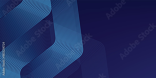 Dark blue background with hexagon geometric lines pattern. Abstract shiny hexagon lines. Futuristic technology concept. eps 10