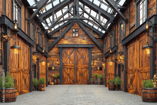 Old warehouse interior space