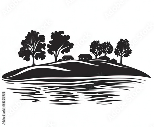 countryside silhouette , bl...