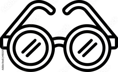 Stylish round glasses with a bold black outline offering clear vision and a fashionable intellectual aesthetic perfectly framing the eyes