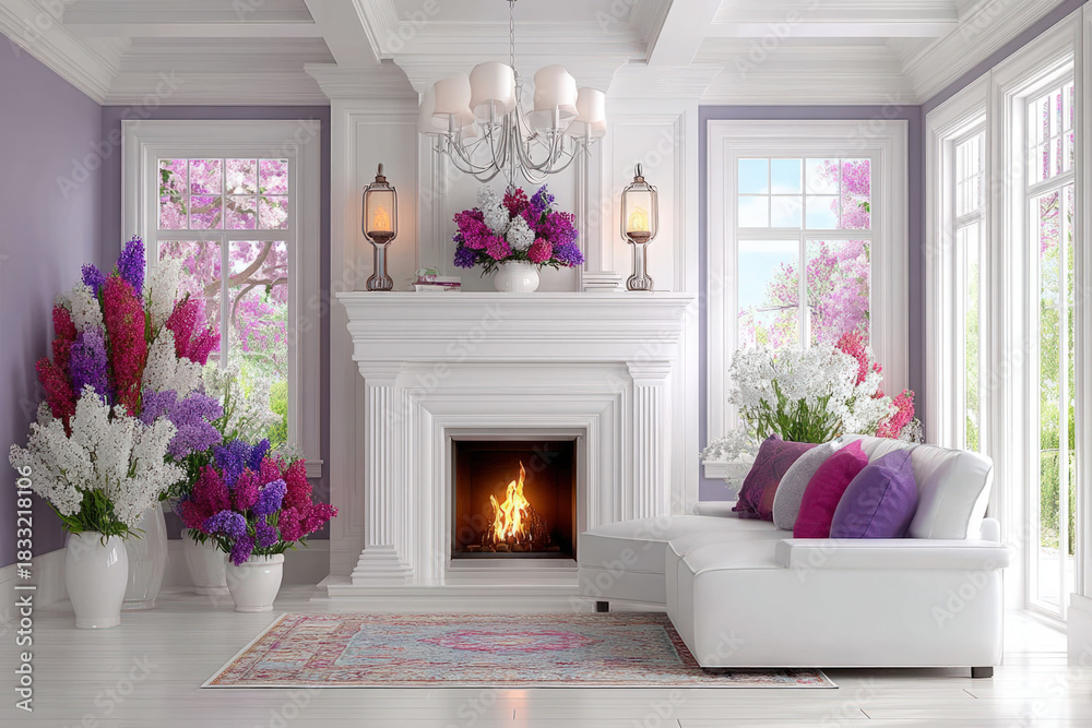 Naklejka premium Violet interior color scheme