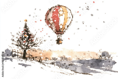 Watercolor painting of a ho...