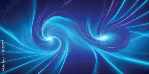 Tableau sur toile Abstract colorful background design with bright blue glowing lines, fractal art,