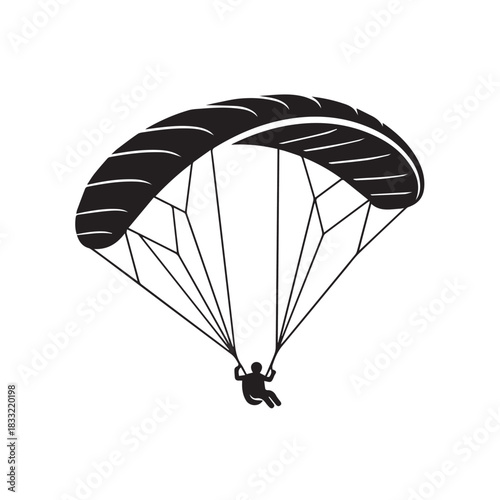 "Paraglider Flying Through Sky "