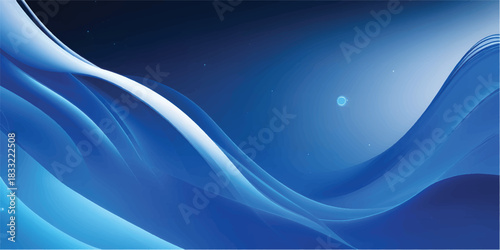 Abstract blue wave background with smooth flowing lines and futuristic light pattern for a modern design wallpaper or texture backdrop