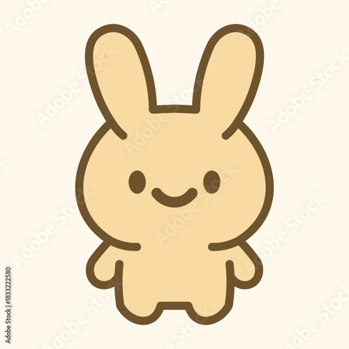 Kawaii Bunny Character – Cute Minimal Rabbit Cartoon Mascot