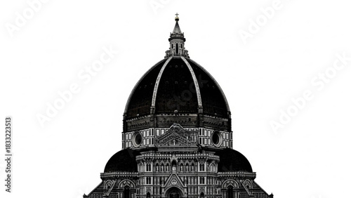 Close up view of the dome of the florence cathedral showcasing its architectural grandeur and details