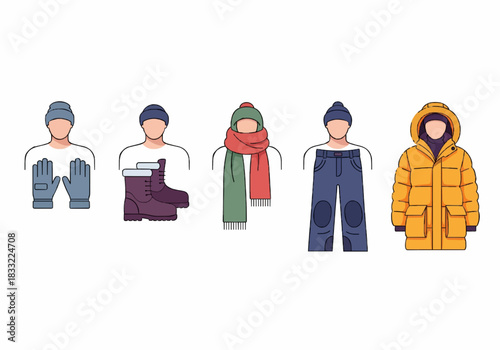 Clean Flat Vector Style — Iconic Winter Dressing