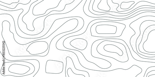 Topographic map background geographic line map with elevation assignments. geographic contour map paper texture. terrain path isolated on a white background retro topographic map. 