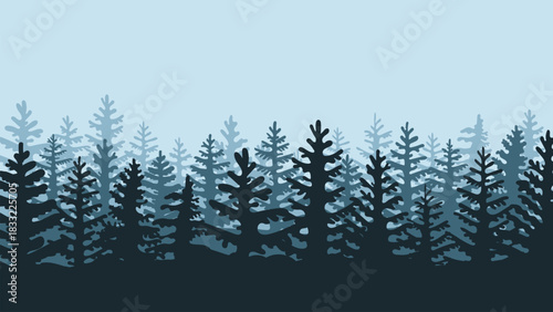 coniferous forest silhouette