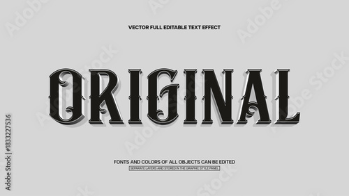 Vintage editable text effect, Victorian text style