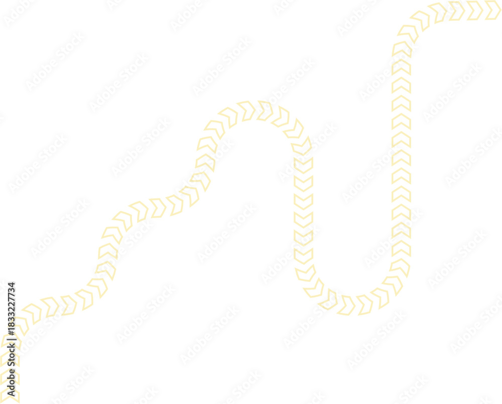 Fototapeta premium Connected chevrons form a long direction strip shaped by smooth flowing contours and a continuous trail.