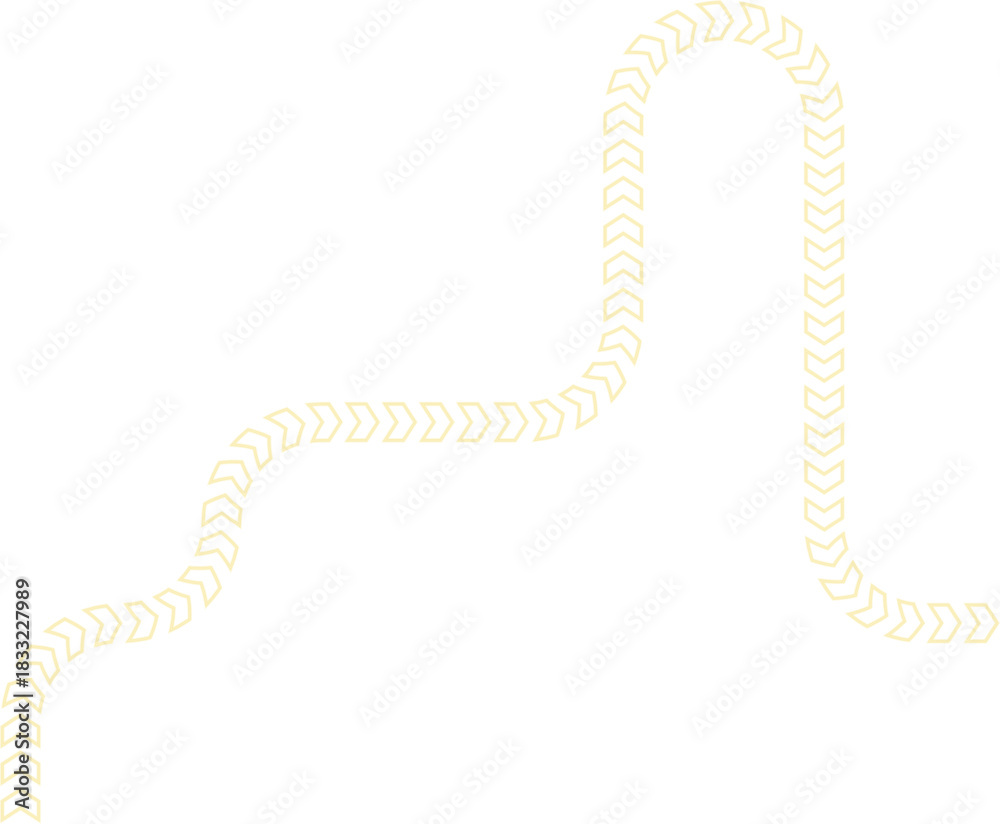 Naklejka premium Chevron symbols shape a trail line where glowing contours trace a smooth directional route.