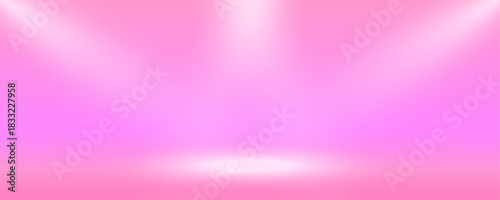 Soft pink gradient studio background with spotlight glow. Pastel backdrop for Valentine's Day, product display, beauty, fashion photography. Editable vector illustration. 