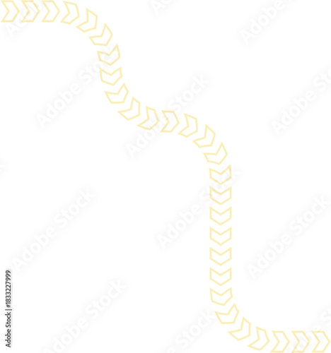 Chevron forms outline a transit path with smooth flowing contours indicating directional travel.