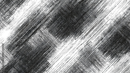 Monochromatic abstract background with textured diagonal lines and grunge effect Vector, illustration